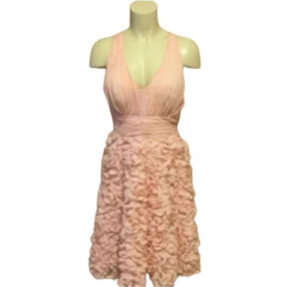 AIDAN Mattox Halter Party Dress with Roset… - Picture 2 of 9